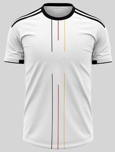 เสื้อยืดฟุตบอลสปอร์ตพิมพ์ลายด้านหน้าสีขาวแบบกำหนดเองสำหรับผู้ชาย แขนสั้น แห้งเร็ว ระบายอากาศได้ดี ชุดทีม 100% โพลีเอสเตอร์ - Product Image 2