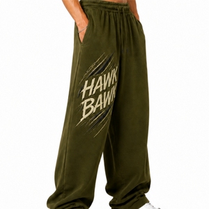 Pantalon de survêtement décontracté ample à jambes larges pour homme, taille élastique avec cordon de serrage, coupe décontractée pour l'été et le quotidien - Product Image 3