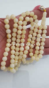 Resina de ámbar blanco Tasbih Misbah Subha cuentas de oración islámica 33 cuentas redondas musulmán Zikr Dhikr Tasbeeh Rosario para regalo y Namaz - Product Image 4