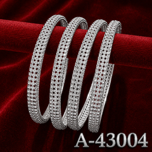 Women's Tibetan 12 Pack <b>Silver</b> <b>Bangles</b> Set Zircon Inlay Classic Wedding Jewelry <b>Bracelets</b> Alloy <b>Silver</b>/Gold Plated 43002 - Product Image 5