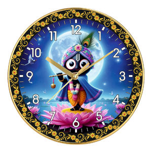 Cute Bal Krishna Cartoon Design <b>Silent</b> Quartz Wall <b>Clock</b> Plastic Material Printing Personalized Kids Room Decor Easter Christmas - Product Image 5