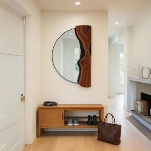 กระจกติดผนังไม้สไตล์โมเดิร์นฟาร์มเฮาส์ กระจกติดผนังไม้สไตล์รัสติกสำหรับตกแต่งบ้านสไตล์คันทรี่ ขายส่งอุปกรณ์ตกแต่งกระจกแขวน - Product Image 3