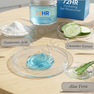 Gel hydratant 72H, crème visage légère avec acide hyaluronique pour une hydratation intense, une tenue de l'hydratation et un éclat frais - Product Image 2