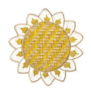 Designer Handcrafted Iraca Palm Table <b>Mat</b> Elegant Woven Straw Blossom Charger Eco Friendly Tropical Dinner Decoration Supply - Product Image 5