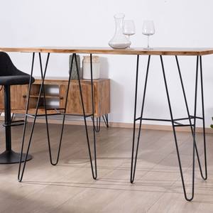 Mesa de bar Vandana Urban Surface en madera de acacia con patas de metal, diseño Wendy, 160 cm - Product Image 4