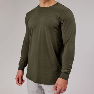 Camiseta Deportiva de Manga Larga para Hombre, OEM de Alta Calidad, con Aberturas Laterales, en Poliéster y Spandex, Secado Rápido, para Running, Fitness y Gimnasio - Product Image 1