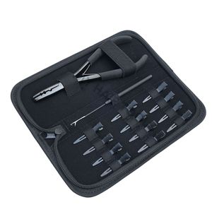 Commercial <b>Hair</b> Extension Tools Kit Featuring Micro Bead Crimping plier <b>Hair</b> Extension Loop Styling Clips Portable Rexine Case - Product Image 6