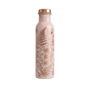 Bouteille d'eau en cuivre pur à imprimé floral artisanal, anti-fuite, réutilisable, en métal, pour le yoga, le bureau et les voyages - Product Image 5
