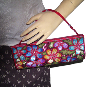 Floral Beaded Clutch Bag Sparkling <b>Sequin</b> Evening Party <b>Handbag</b> - Product Image 3