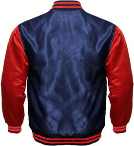 High Quality Custom Polyester Baseball Varsity Jacket Satin Bomber with Zipper Closure for <b>Men</b> Women in Winter Season Wholesale - Product Image 4