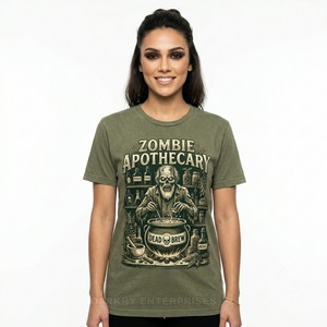 เสื้อยืดลายกะโหลกแบบกำหนดเองสำหรับผู้หญิง พิมพ์ลายตาแดงสไตล์โกธิค เสื้อผ้าสตรีทแวร์สีเข้ม ผ้าคอตตอนหนา เสื้อยืดสไตล์พังก์ร็อกสำหรับผู้หญิง ผู้ผลิตเสื้อผ้า - Product Image 4