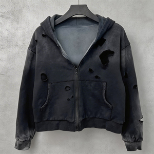 Sweat à capuche pour homme avec impression réfléchissante, broderie en tissu éponge, design personnalisé - Product Image 1