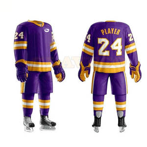Dernier design, uniforme de hockey sur glace de haute qualité, nouvelle arrivée, logo personnalisé, manches courtes, 100% polyester - Product Image 3