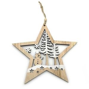 Décoration de Noël suspendue en bois naturel pour la décoration de l'arbre de Noël, les fêtes saisonnières, les boutiques de cadeaux et les présentoirs. - Product Image 4
