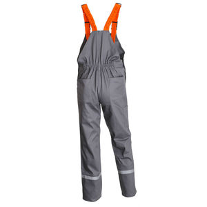 Combinaison de travail respirante sans manches pour homme, en toile grise et noire, avec bretelles, pantalon de travail de sécurité - Product Image 2