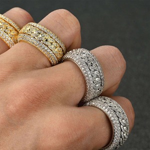 Bague Hip Hop Bling en Argent Plaqué Or avec Zircon, Qualité Export, Design de Luxe pour Homme, Idéale pour le Quotidien, Meilleur Prix Disponible - Product Image 6