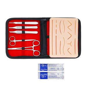 Kit d'entraînement à la suture avec peau d'entraînement en silicone réutilisable, ensemble complet d'instruments de suture, porte-aiguille, forceps, ciseaux - Product Image 2