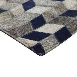 Tapis Patchwork en Cuir Naturel Style Colorblock Rectangle Moderne pour Intérieurs de Maison - Product Image 5