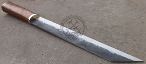 Cuchillo Vikingo Seax de Acero al Carbono Forjado a Mano, Hoja de 11 Pulgadas, Madera de Nogal, Empuñadura de Latón, Ambidiestro, Supervivencia al Aire Libre, Caza - Product Image 5