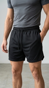 Pantalones cortos de algodón lisos para hombre, ligeros, transpirables, informales, para entrenamiento deportivo, con bolsillo - Product Image 5