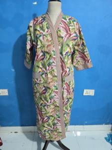 Kimono de algodón hecho a mano, bata ligera de algodón, batas de algodón suaves, ropa de descanso. - Product Image 2