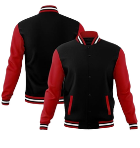 Men's Canvas Varsity <b>Jacket</b> Casual Letterman Baseball Bomber Coat Lightweight Custom OEM ODM Wholesale Front - Product Image 3