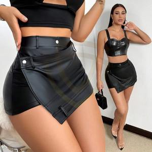 Mini-jupe en cuir décontractée pour femme, nouvelle collection, haute qualité, meilleur design, prix de gros - Product Image 1