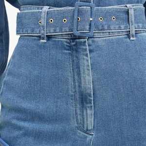 กางเกงยีนส์ทรงขาบานเอวสูงคุณภาพสูงสำหรับผู้หญิง ทรงปกติ ผ้ายีนส์ฟอกสไตล์วินเทจ สตรีทแวร์ ฤดูใบไม้ผลิ ฤดูร้อน สวมใส่สบาย - Product Image 3