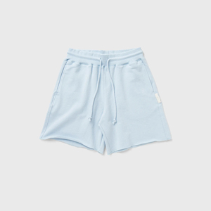 Shorts Bermuda en Coton Bleu Clair pour Homme avec Cordon de Serrage à la Taille, Poches, Couleur Unie, Tissu Tricoté, Taille Mi-Haute - Product Image 4