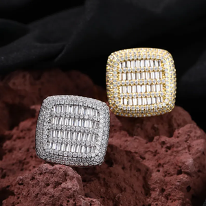 Hip Hop Style 925 <b>Silver</b> Fully Iced Diamond <b>Ring</b> Mixed Inlay Geometric Shape Moissanite Bling <b>Ring</b> for <b>Men</b> and Women Gift - Product Image 6