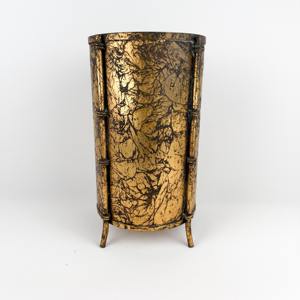 Cubo de basura de metal con acabado dorado de diseño único, adecuado para hoteles, restaurantes, hogares y eventos especiales, estilo indio. - Product Image 2