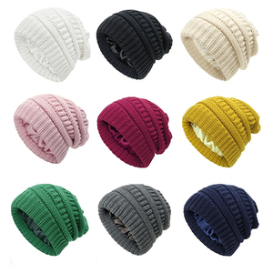 Beanie Hat Solid Color Contrast Design Computer Knitted Acrylic <b>Winter</b> <b>Cap</b> Outdoor Casual Adult 56-58CM - Product Image 6