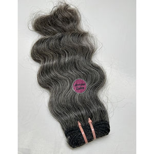 Extensions de cheveux indiens Remy ondulés noirs et gris, double trame, qualité supérieure 12A, 98g-100g - Product Image 4