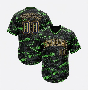 Custom Sublimated Baseball Jersey Men's V-Neck Short Sleeve Geometric Print <b>Polyester</b> Breathable Team Sportswear Adult Size - Product Image 5