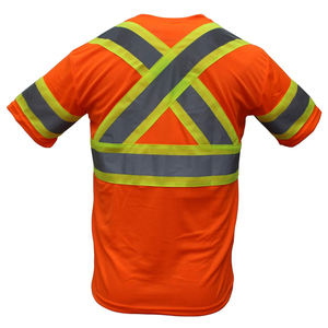 Visibility Work <b>polo</b> T-Shirt 100% polyester reflective striped safety <b>polo</b> shirt men's safety clothing - Product Image 3