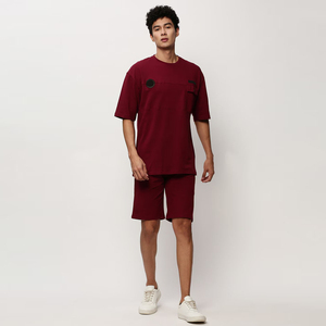 Ensemble d'été pour homme à imprimé uni, nouveau modèle d'été, ensemble décontracté pour homme, ensemble court tendance, t-shirt et short à taille élastique - Product Image 1
