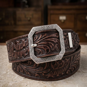 Ceintures en cuir de vachette personnalisées avec logo, style western vintage de haute qualité, faites à la main, unisexes, prix de gros – Offre spéciale - Product Image 6