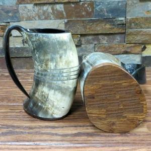 Handmade Buffalo Horn Mug Natural Shape Carved Animal Theme Art Collectible buraq handicraft - Product Image 2