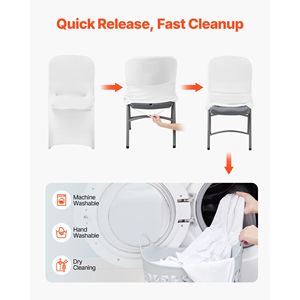 30 Pezzi Coprisedia Bianchi Personalizzati in Poliestere Elasticizzato per Matrimoni, Feste, Banchetti, Stile Sedia con Seduta Piatta - Product Image 5