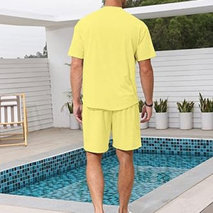 ชุดเซ็ทลำลองผู้ชาย 2 ชิ้น เสื้อยืดแขนสั้น กางเกงขาสั้น ชุดวอร์มฤดูร้อน ไซส์ใหญ่ น้ำหนักเบา ระบายอากาศได้ดี เหมาะสำหรับออกกำลังกาย - Product Image 3