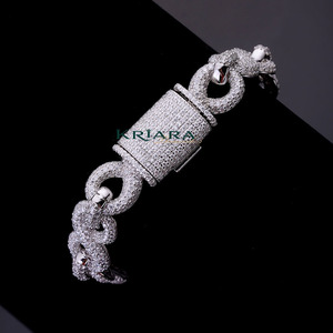 Pulsera de Cadena de Moissanita, Plata 925 con Baño de Rodio, Micro Pavé, Diseño de Eslabones de Lujo Unisex - Product Image 6