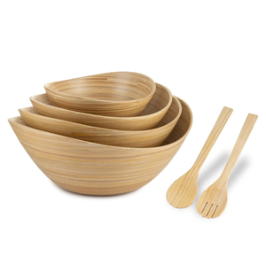 Tazón de Bambú Sostenible al por Mayor, Ideal para Ensaladas y Frutas, Tazones y Cucharas para Servir, para Uso en la Cocina y la Mesa - Product Image 3