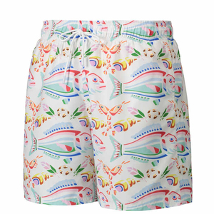 High Quality Custom Breathable Sublimated Pink Peach Floral Pattern Men Short 100% Polyester Double <b>Layer</b> Muay Thai Mesh Shorts - Product Image 5