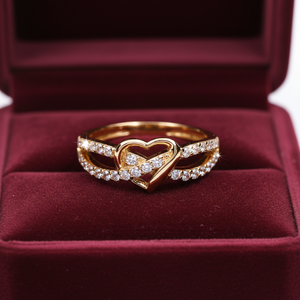 Luxury Infinite Symbol Heart-shape Hollow <b>Crossed</b> Wedding Ring Moissanite Customized 925 Sterling Silver Women's Engagement Ring - Product Image 6