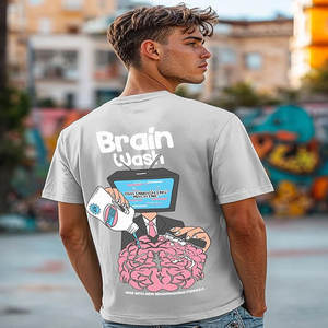 Camiseta de Algodón Blanca de Manga Corta Unisex para Hombre, Diseño Holgado con Hombros Caídos, Impresión Personalizada de Calidad - Product Image 4