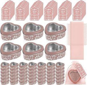 Heart Shape Candle Tin with Lid Decorative Metal Candle Container Orange Floral Design Reusable Storage <b>Box</b> for Gifts Home Decor - Product Image 5