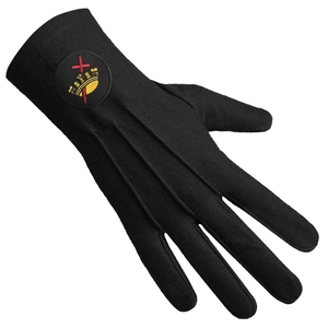 Gants en coton noir pour chevaliers templiers, patch rond, fabricant OEM ODM en gros - Product Image 3