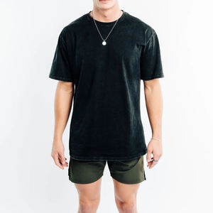 ผู้ผลิตเสื้อยืดผู้ชายทรงโอเวอร์ไซส์ผ้าฝ้ายทอฟอกสีแบบแอซิดวอชจากปากีสถาน บริการ OEM เสื้อผ้าทางการ Impex น้ำหนัก 300 กรัม คอกลม ทุกสี - Product Image 2