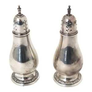 Antique Style Silver Plated <b>Salt</b> and Pepper Shakers Traditional Pear Shaped Metal Cruet Set Fancy Table Spice Dispenser - Product Image 1