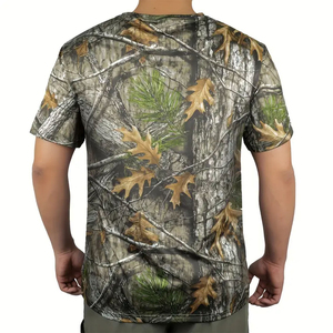 เสื้อยืดแขนสั้นลายพรางสำหรับผู้ชาย OEM ขายส่ง แบบกำหนดเอง สำหรับฤดูร้อน กิจกรรมกลางแจ้ง แห้งเร็ว เหมาะสำหรับการล่าสัตว์ - Product Image 3
